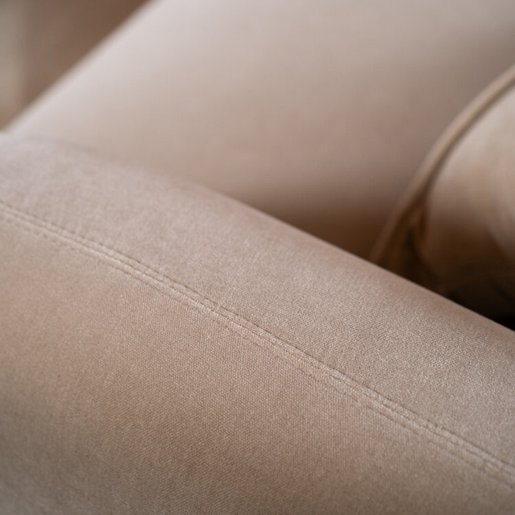 Canapé d'angle droit velours Palermo taupe