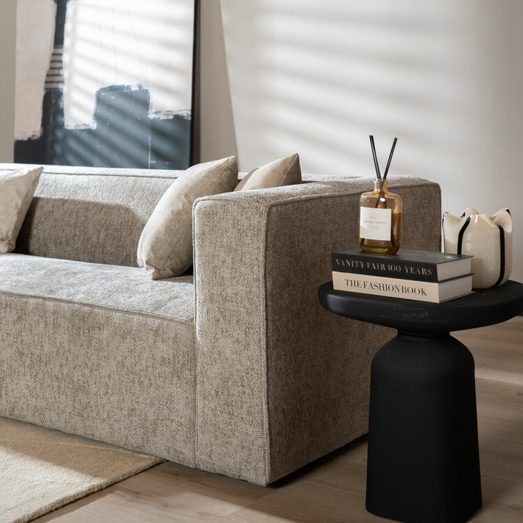 Canapé 3 places Memphis en tissu chenille taupe