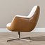 Fauteuil pivotant Stella cuir/bouclette cognac/beige