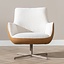 Fauteuil pivotant Stella cuir/bouclette cognac/beige