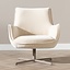 Fauteuil pivotant en velours Stella beige