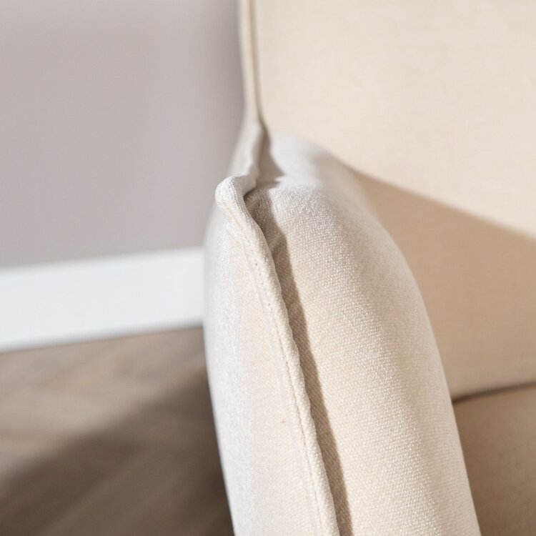 Fauteuil pivotant en velours Stella beige