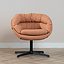 Fauteuil pivotant Porto tissu lin orange cuivre