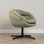Fauteuil pivotant Porto tissu lin vert olive