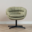 Fauteuil pivotant Porto tissu lin vert olive
