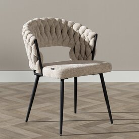 Chaise de salle à manger Braid chenille beige