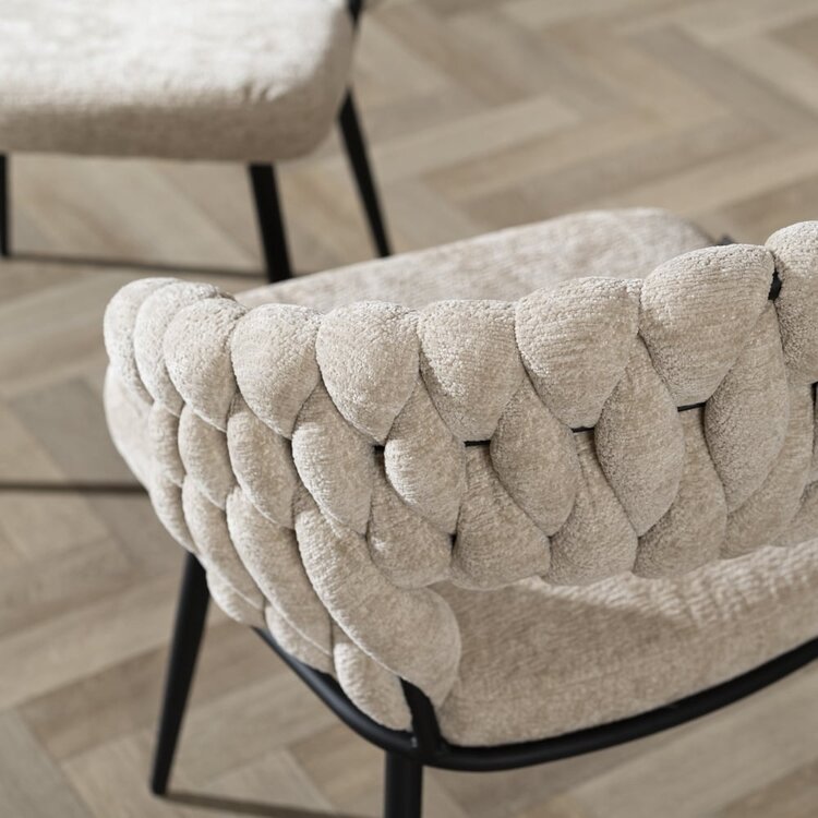 Chaise de salle à manger Braid chenille beige
