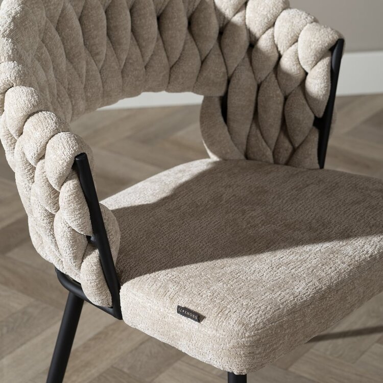 Chaise de salle à manger Braid chenille beige