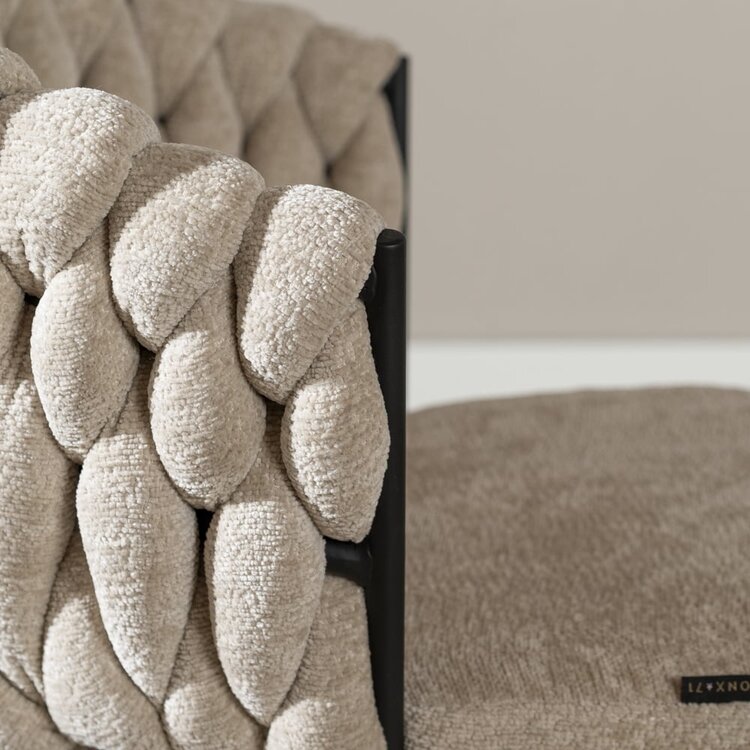 Chaise de salle à manger Braid chenille beige