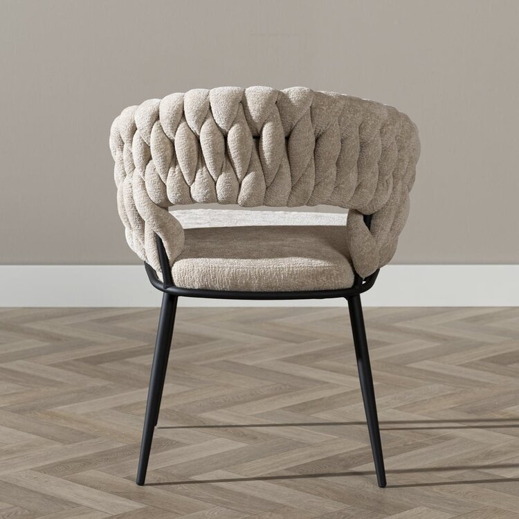 Chaise de salle à manger Braid chenille beige