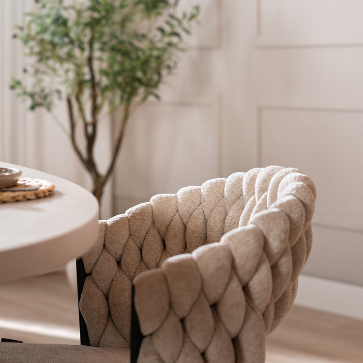Chaise de salle à manger Braid chenille beige