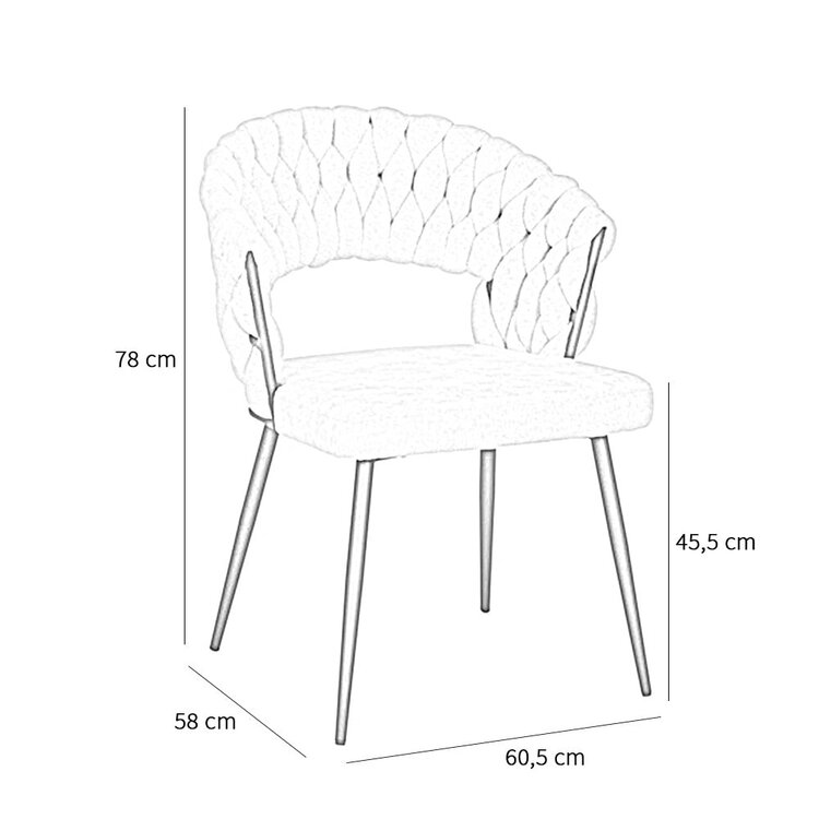 Chaise de salle à manger Braid chenille marron