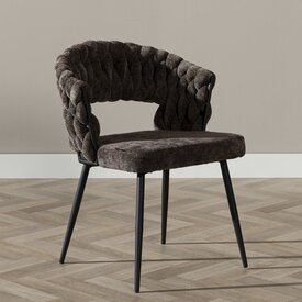 Chaise de salle à manger Braid chenille marron