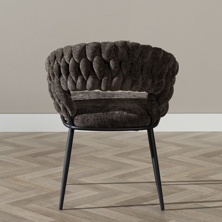 Chaise de salle à manger Braid chenille marron