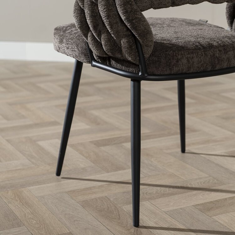 Chaise de salle à manger Braid chenille marron