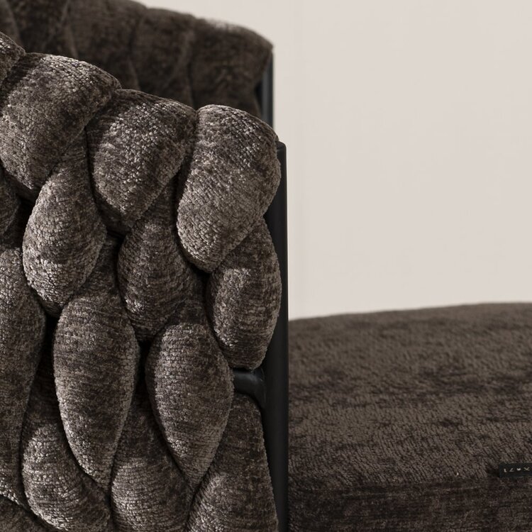 Chaise de salle à manger Braid chenille marron