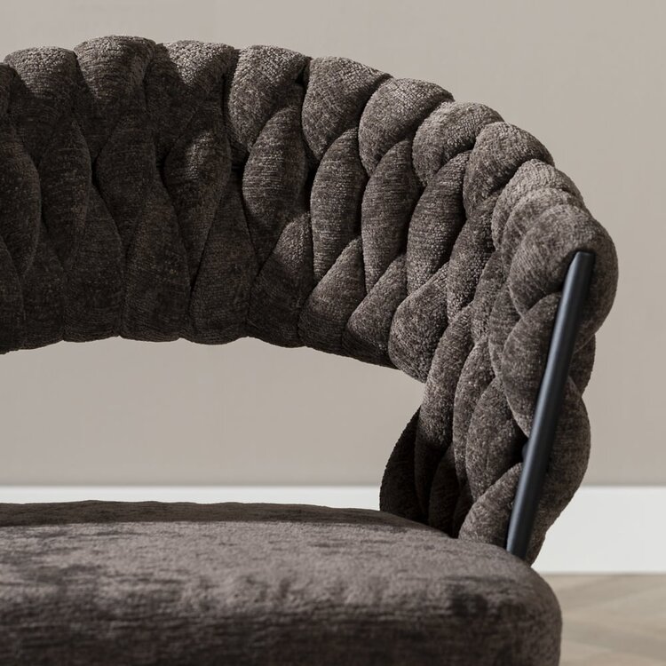 Chaise de salle à manger Braid chenille marron