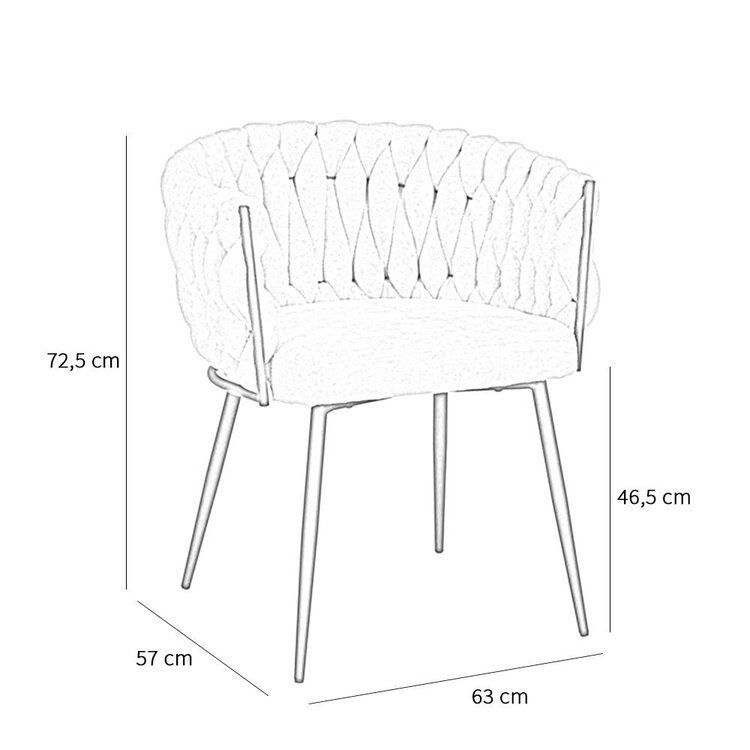 Chaise de salle à manger River chenille beige