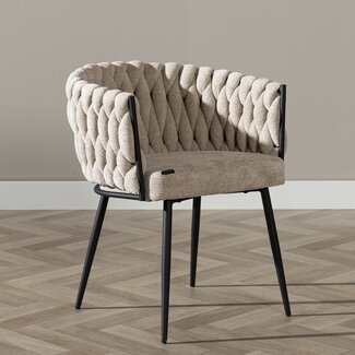 Chaise de salle à manger River chenille beige