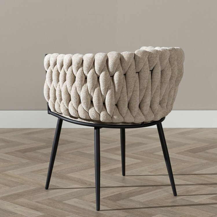 Chaise de salle à manger River chenille beige