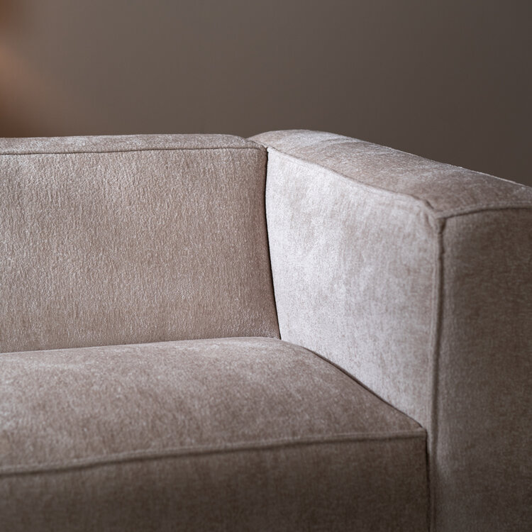 Canapé d'angle Memphis blanc tissu chenille gauche