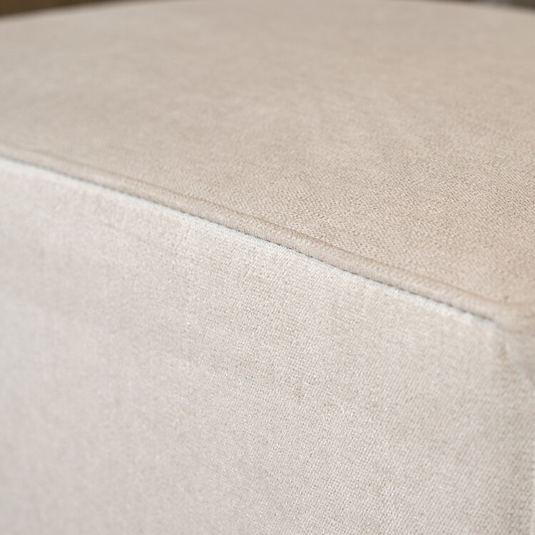 Pouf Scandinave Memphis tissu mélangé blanc