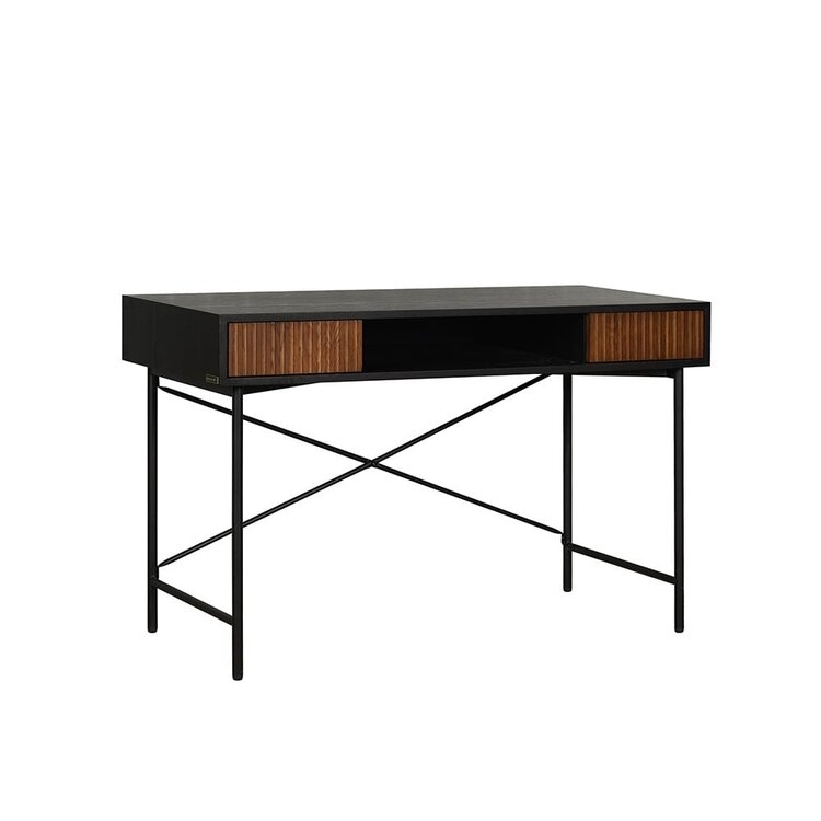 Bureau Maury noir / chêne rustique 120x55x77