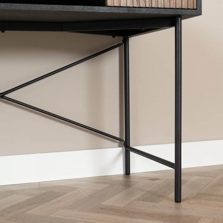 Bureau Maury noir / chêne rustique 120x55x77