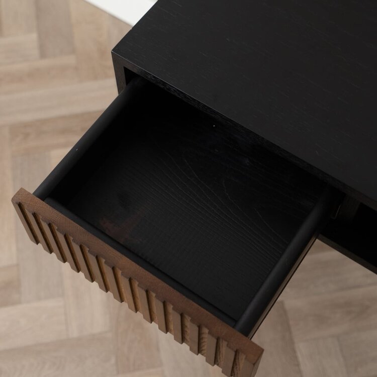 Bureau Maury noir / chêne rustique 120x55x77