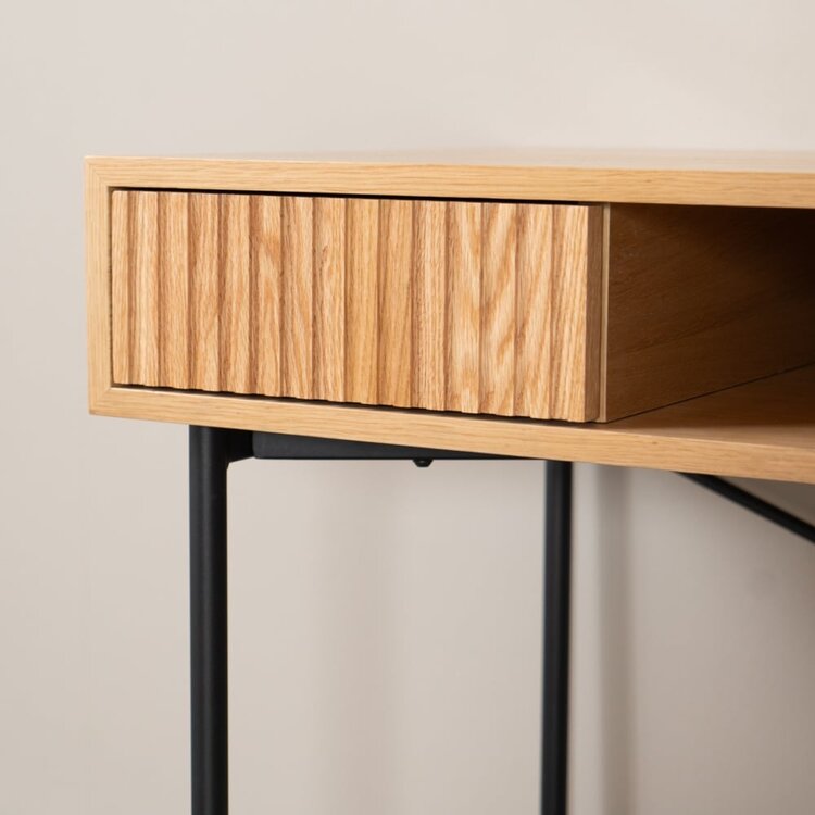 Bureau Maury chêne blanc 120x55x77