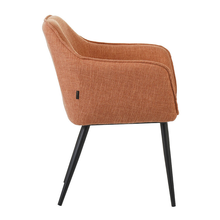 Chaise de salle à manger Ciara tissu lin terracotta