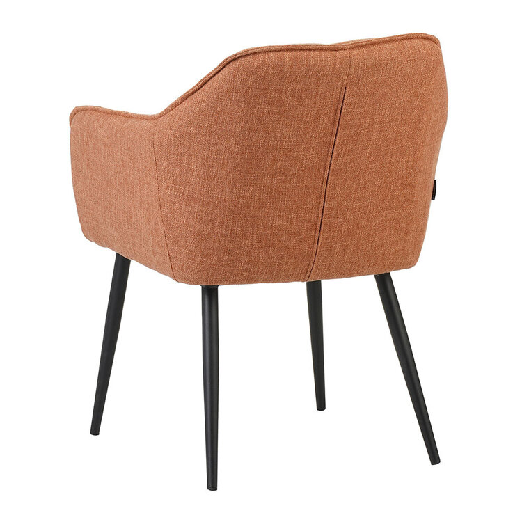 Chaise de salle à manger Ciara tissu lin terracotta
