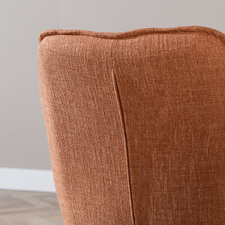 Chaise de salle à manger Ciara tissu lin terracotta