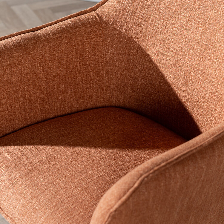 Chaise de salle à manger Ciara tissu lin terracotta