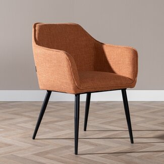Chaise de salle à manger Ciara tissu lin terracotta