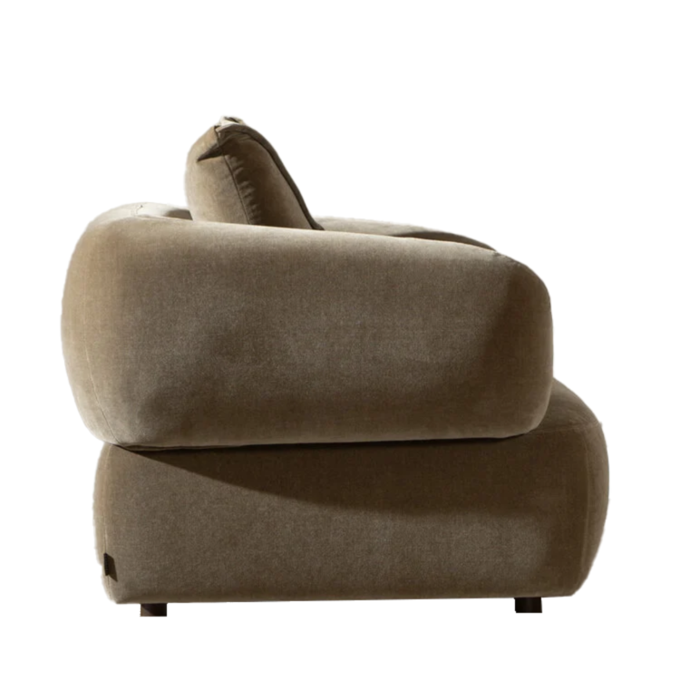 Fauteuil en velours Palermo marron