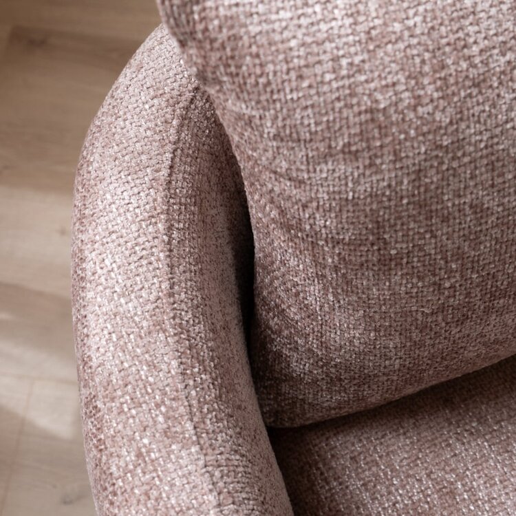 Fauteuil tissu chenille Ruby rose