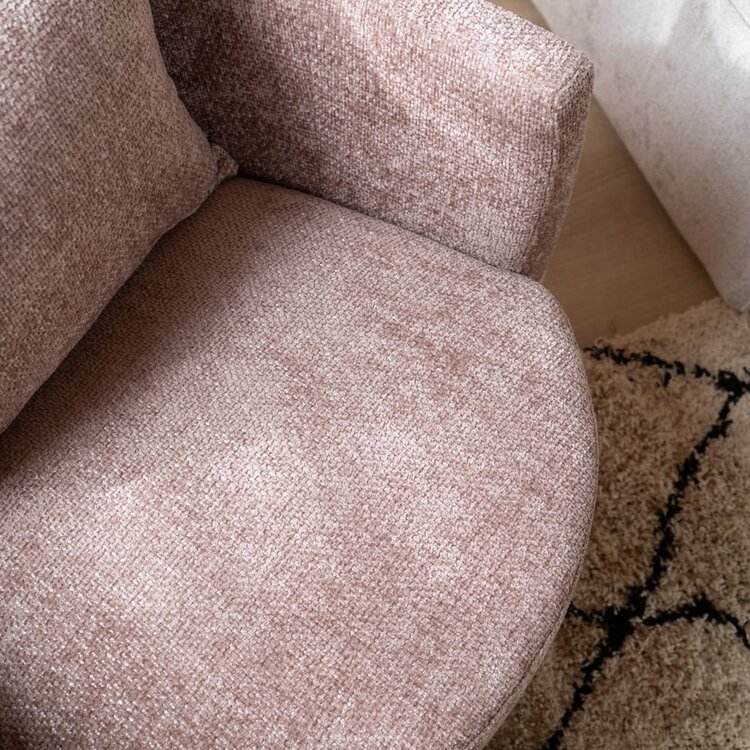 Fauteuil tissu chenille Ruby rose