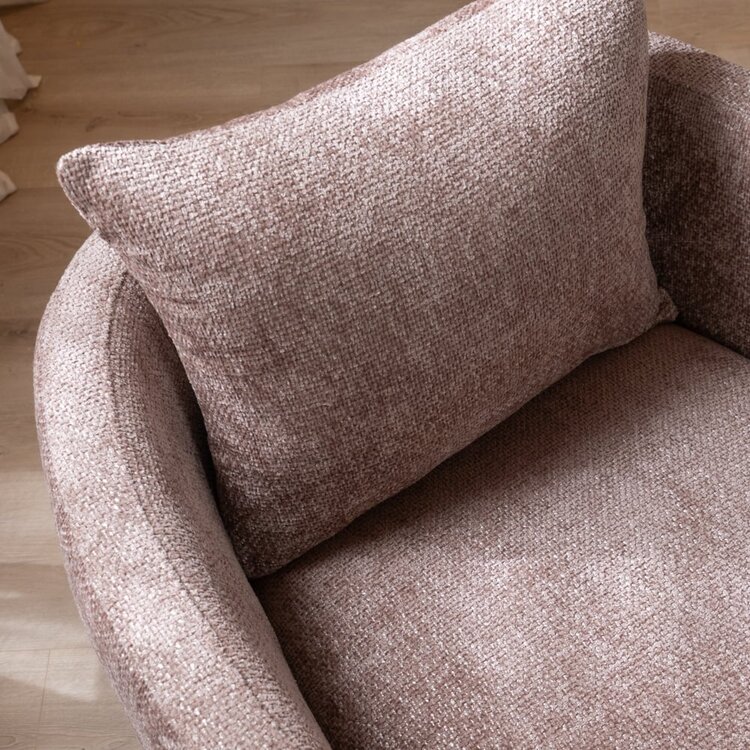 Fauteuil tissu chenille Ruby rose
