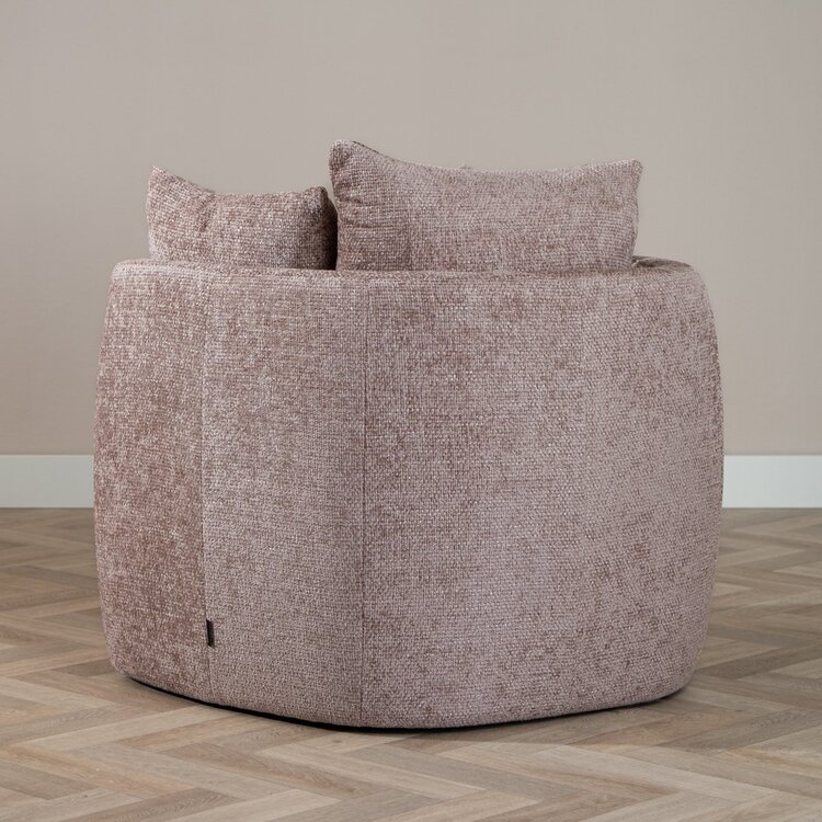 Fauteuil tissu chenille Ruby rose