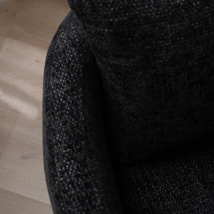 Fauteuil tissu chenille Ruby noir