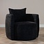 Fauteuil tissu chenille Ruby noir
