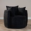 Fauteuil tissu chenille Ruby noir