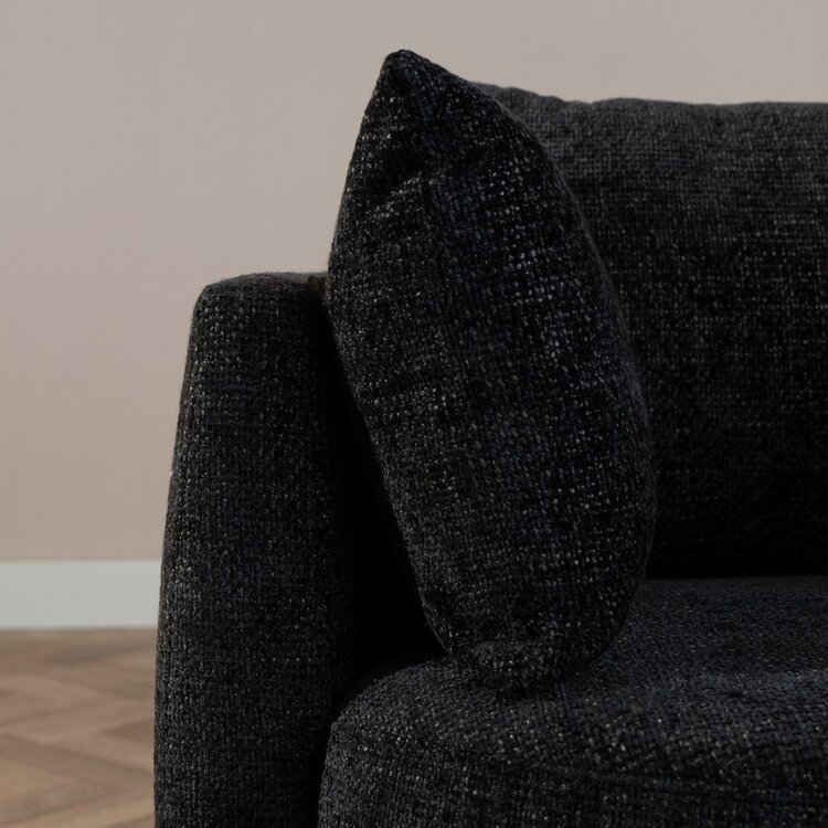 Fauteuil tissu chenille Ruby noir