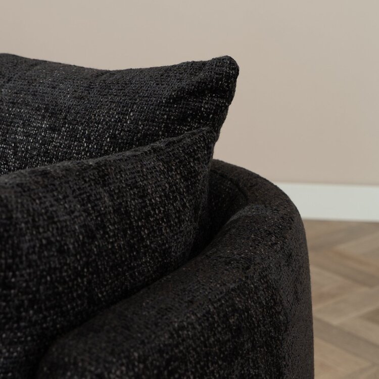 Fauteuil tissu chenille Ruby noir