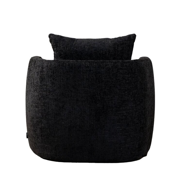 Fauteuil tissu chenille Ruby noir