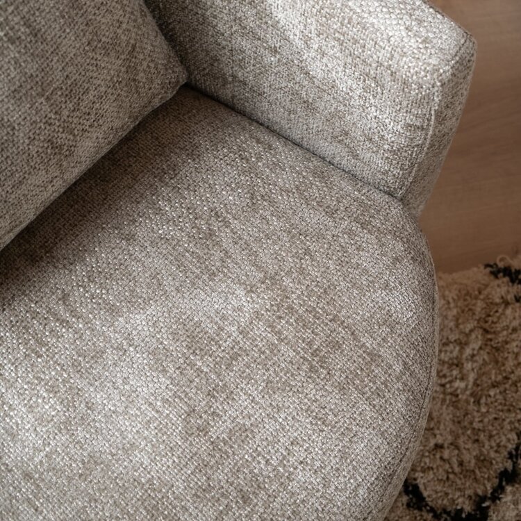 Fauteuil tissu chenille Ruby taupe