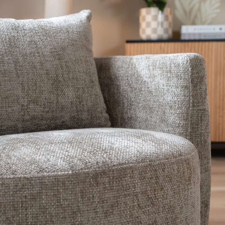 Fauteuil tissu chenille Ruby taupe