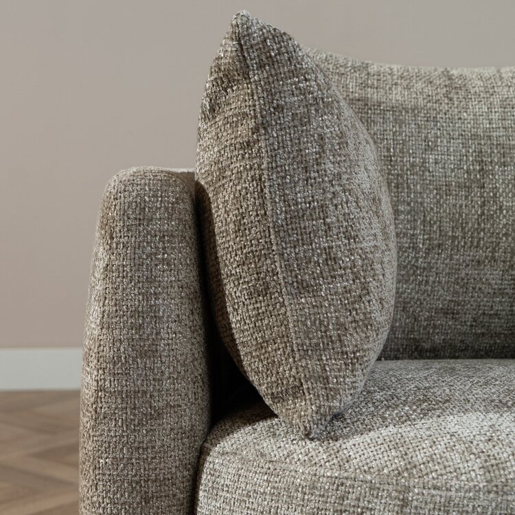 Fauteuil tissu chenille Ruby taupe