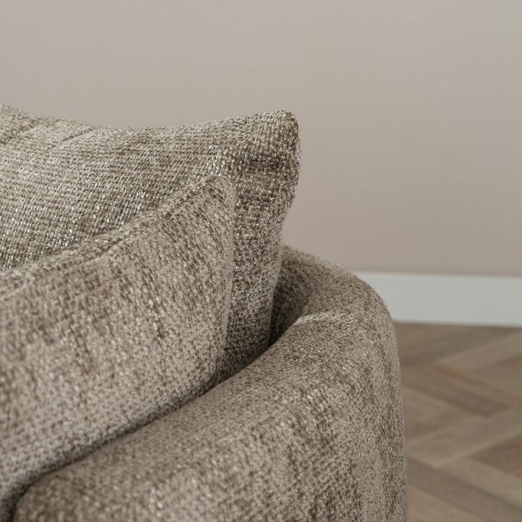 Fauteuil tissu chenille Ruby taupe
